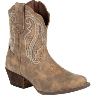 Crush by Durango Women's Distressed Shortie Western Boot - Driftwood