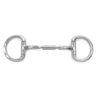 Western Flat Eggbutt Ring Wide Barrel Snaffle Bit with Copper Inlays