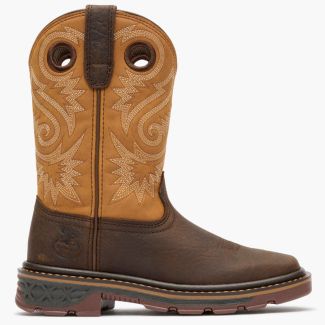 Georgia Boot Big Kid's Carbo-Tec FLX Pull-On Boot in Rust/Brown