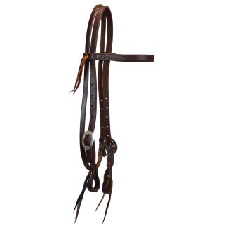 LR Horsemanship 5/8" Double SS Buckle Browband Headstall (Dark Oil)
