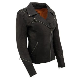 Milwaukee Leather Women's Black Leather Lightweight Lace to Lace Jacket