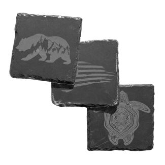 Custom Laser Etched Slate Coasters